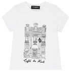 Girls White Logo T-Shirt, 1, hi-res