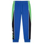 Boys Blue & Green Logo Joggers, 1, hi-res