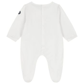 Baby Boys White Logo Babygrow