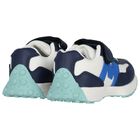 حذاء أولاد رياضي باللون الأبيض و الكحلي , 2, hi-res