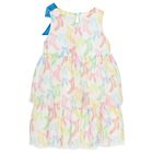 Girls Ivory Bow Tulle Dress, 1, hi-res