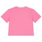 Girls Pink Embellished Logo T-Shirt, 1, hi-res