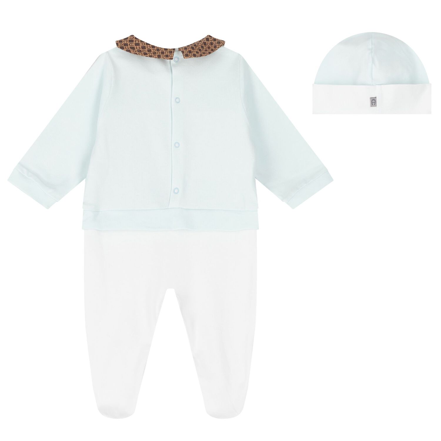 Baby Boys Blue & White Babygrow Set, 1, hi-res