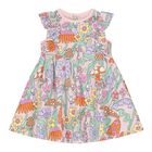 Younger Girls Pink Flower Dress, 1, hi-res