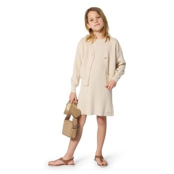 Girls Beige Logo Shoulder Bag