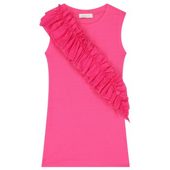 Girls Pink Ruffled Dress