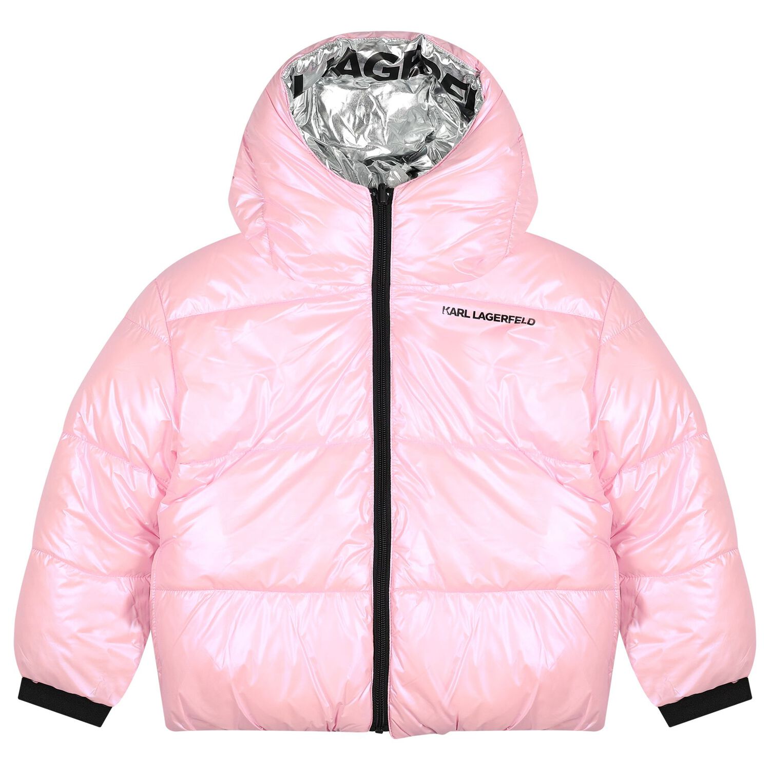 جاكيت بمات مبطن قابل للعكس باللون الفضي والوردي, 1, hi-res