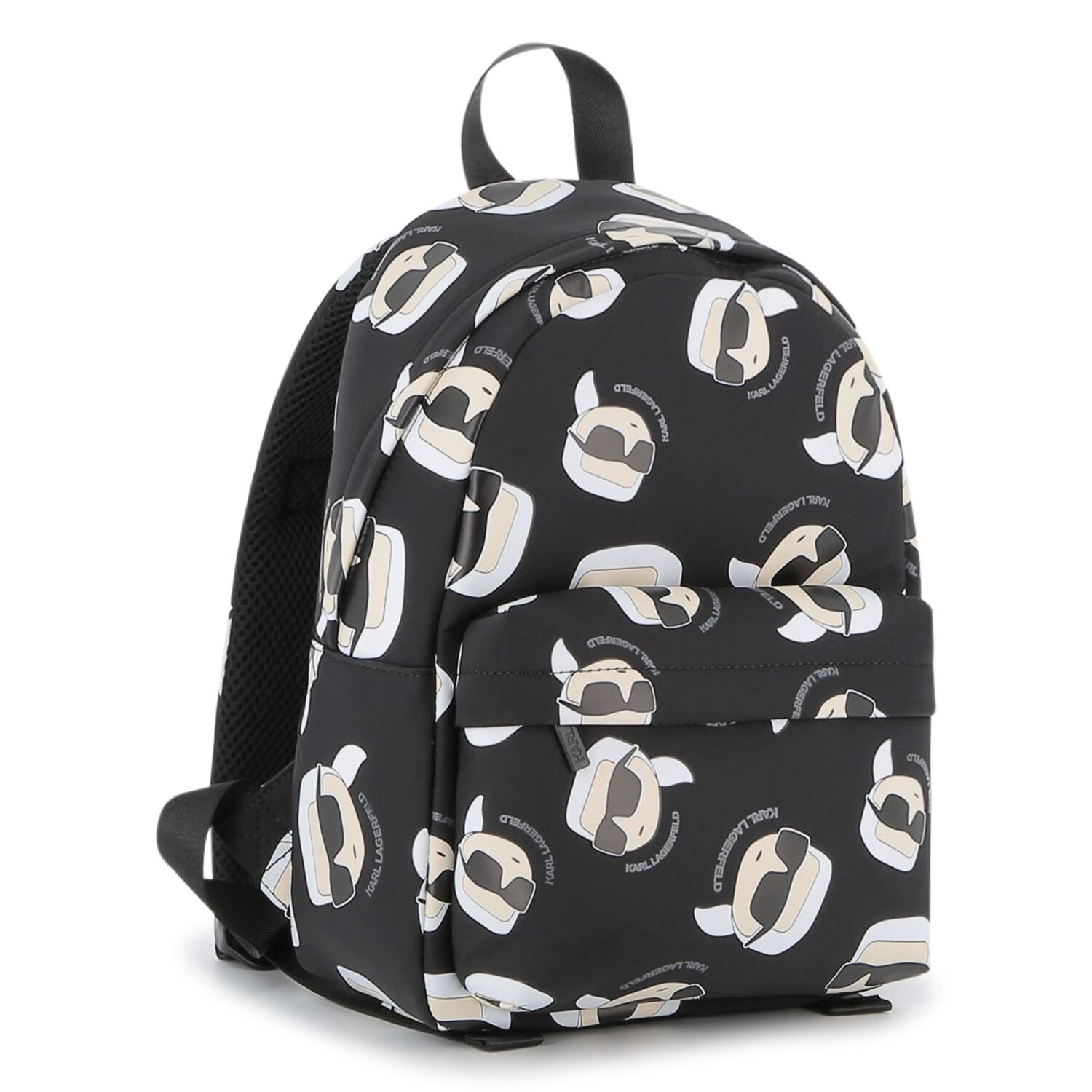 Boys Black Logo Ikonik Karl Backpack, 1, hi-res