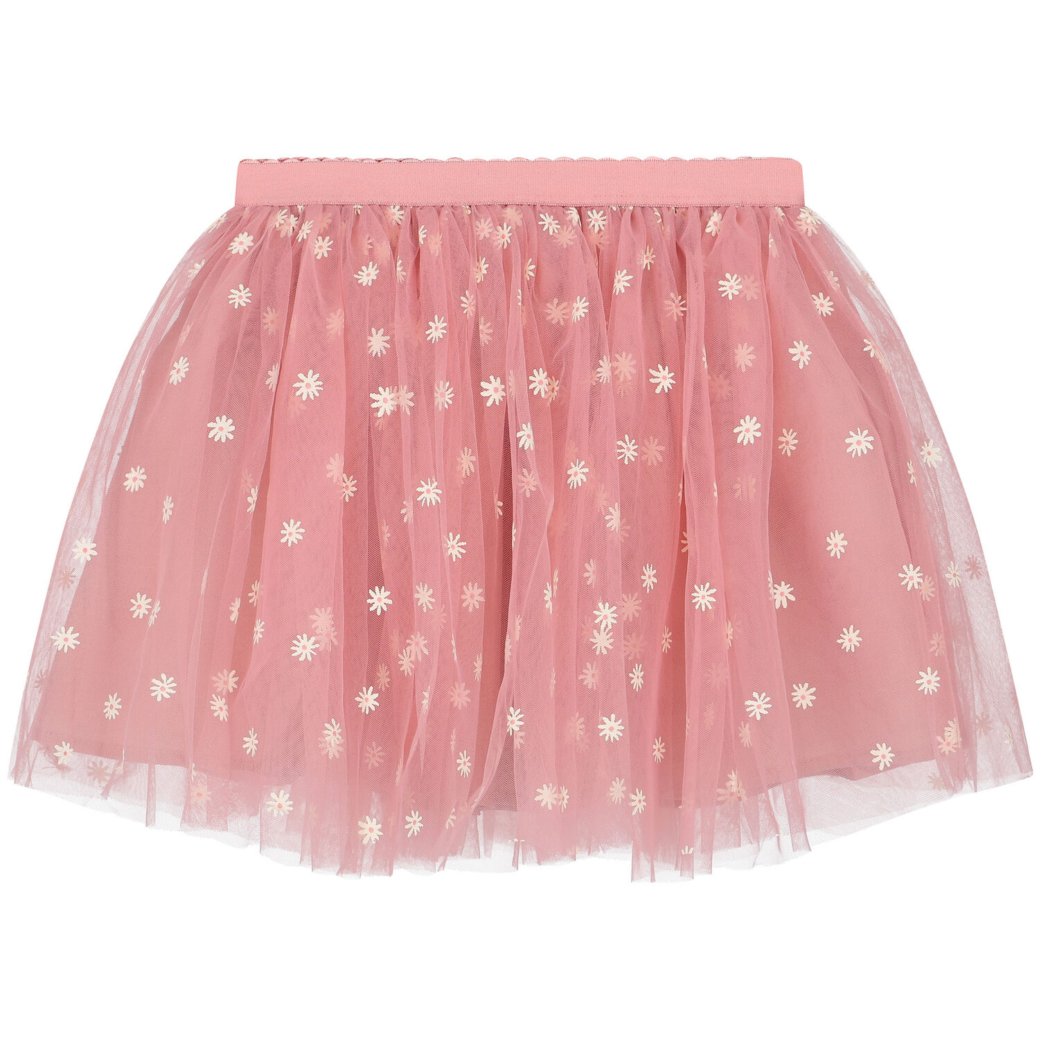 طقم تنورة وتوب تول باللون الأبيض والوردي, 1, hi-res