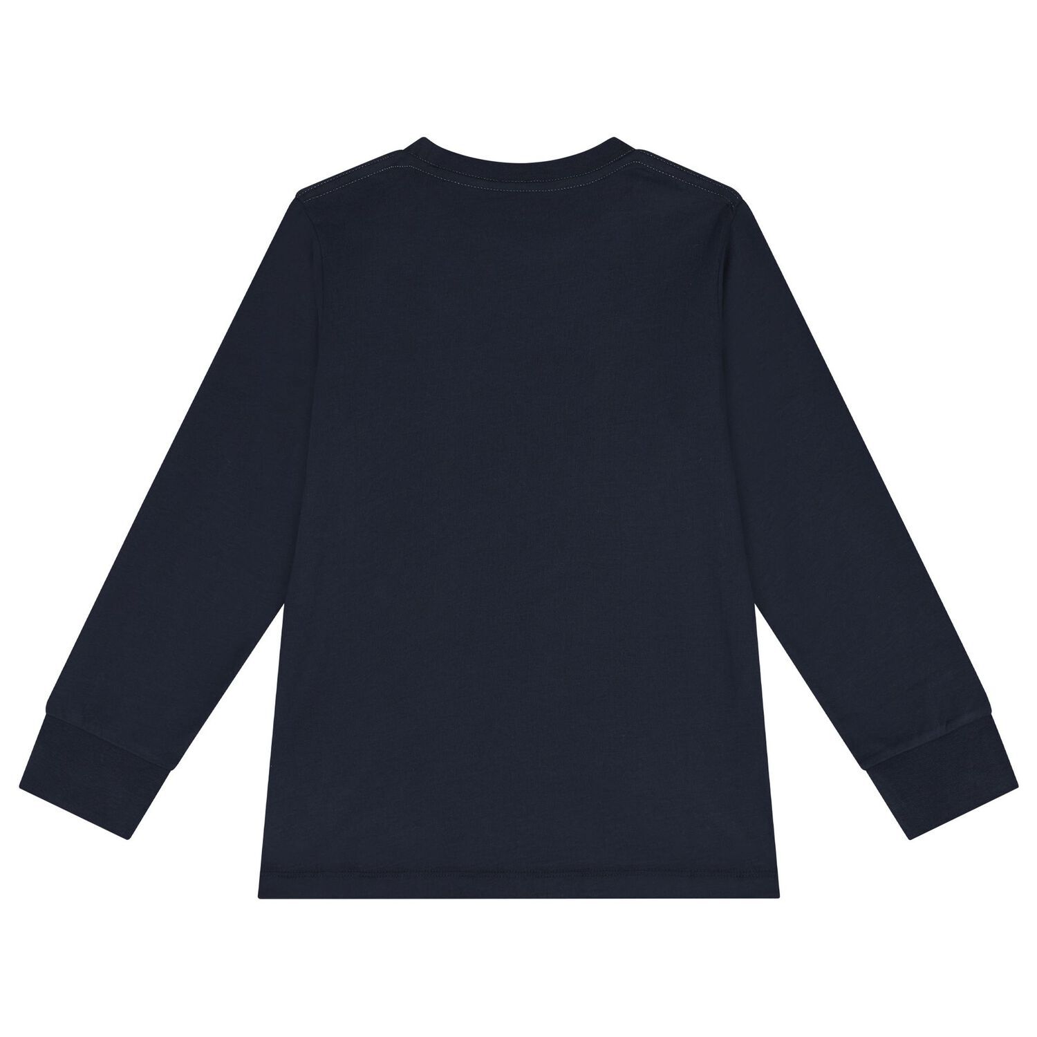 Boys Navy Blue Logo Long Sleeve Top, 3, hi-res