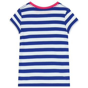 تيشيرت بنات بطبعة تيدي باللون الأبيض والأزرق