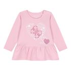 طقم بنطال ضيق بشعار وردي وأزرق للبنات الصغار, 1, hi-res