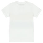 Boys White Striped Logo T-Shirt, 1, hi-res