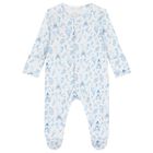 Baby Boys White & Blue Toile de Jouy Babygrow Set, 1, hi-res