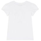 طقم تنورة شيفون باللون الأبيض والوردي للبنات, 1, hi-res