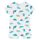 Baby Boys Blue & White Rompers (3 Pack), 1, hi-res