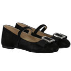 حذاء بنات بفيونكة باللون الاسود, 1, hi-res