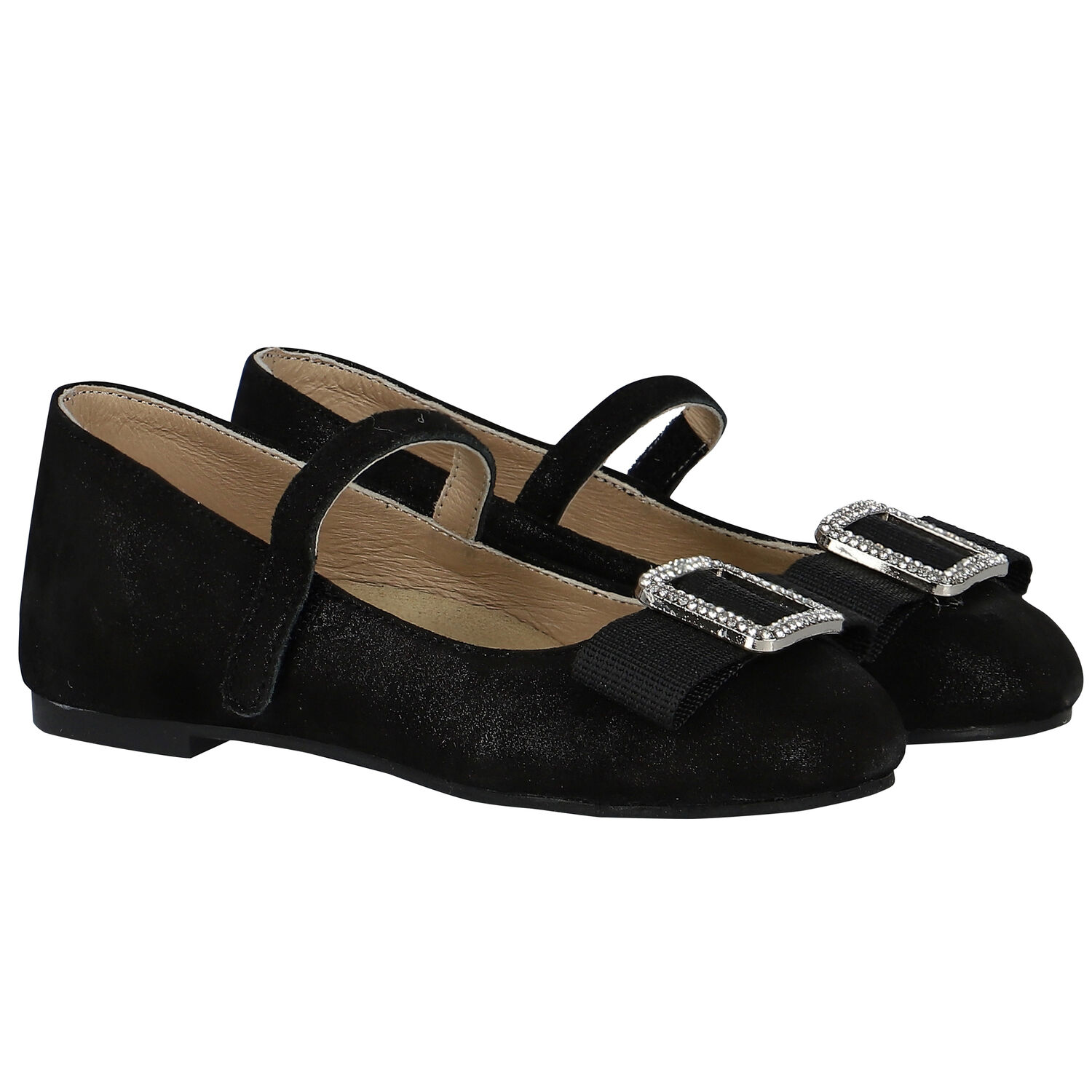 حذاء بنات بفيونكة باللون الاسود, 1, hi-res image number null