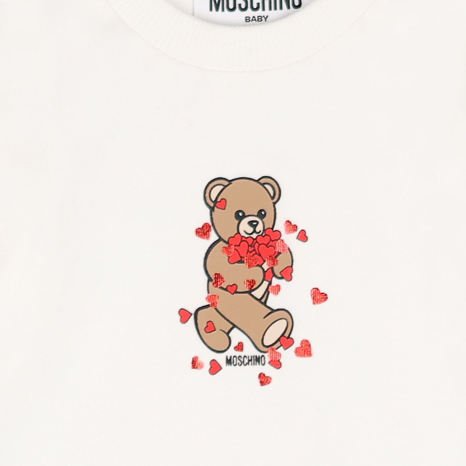 Younger Girls Ivory & Red Teddy Bear Leggings Set, 1, hi-res