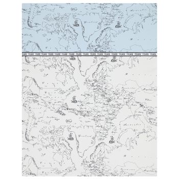 Baby Boys White, Blue & Navy Blue Geo Map Blanket