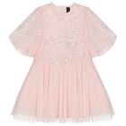 Girls Pink Sequin Tulle Dress , 1, hi-res