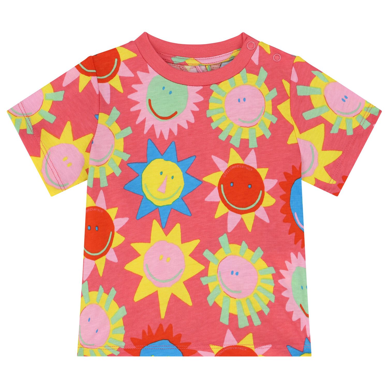 Younger Girls Pink Sun T-Shirt, 1, hi-res