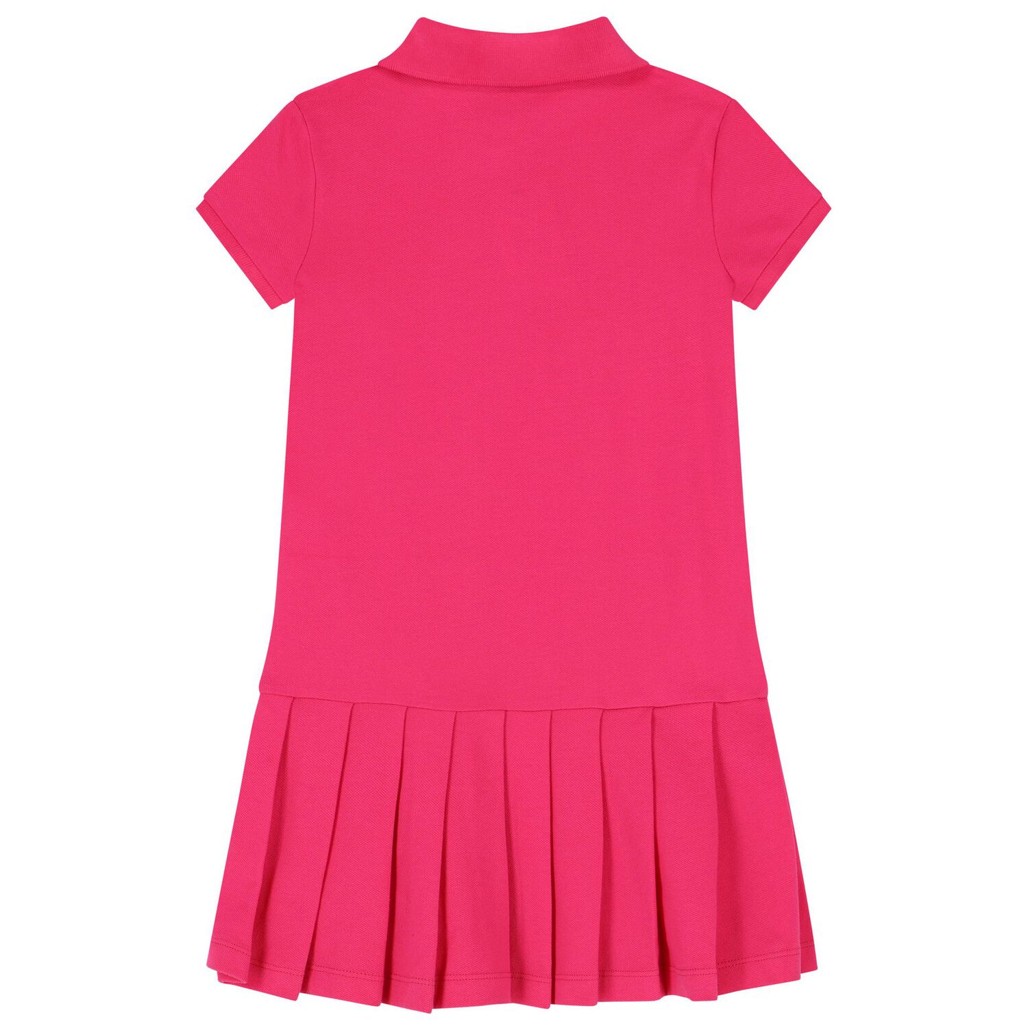 Girls Pink Logo Polo Dress, 2, hi-res