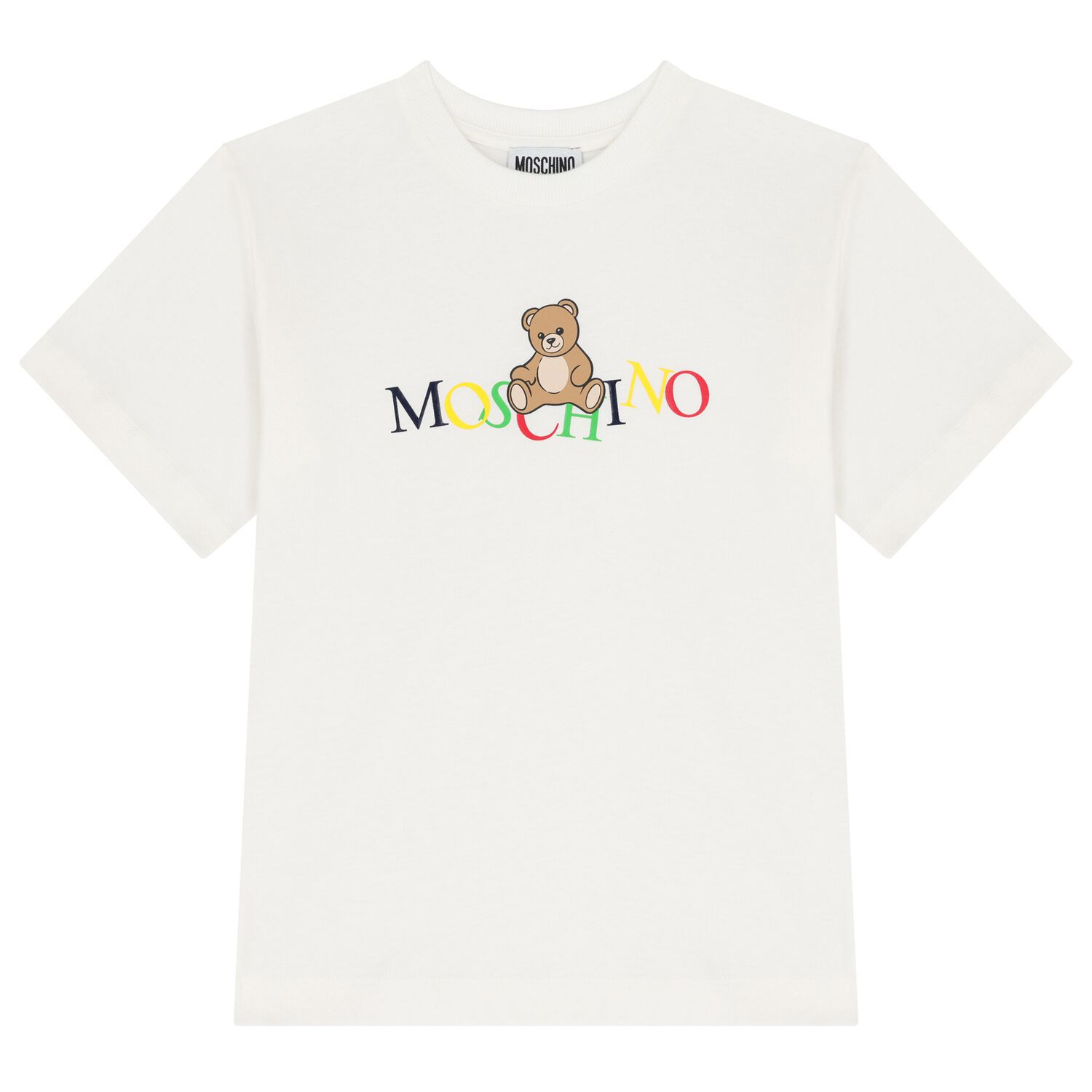 White Teddy Bear Logo T-Shirt, 1, hi-res