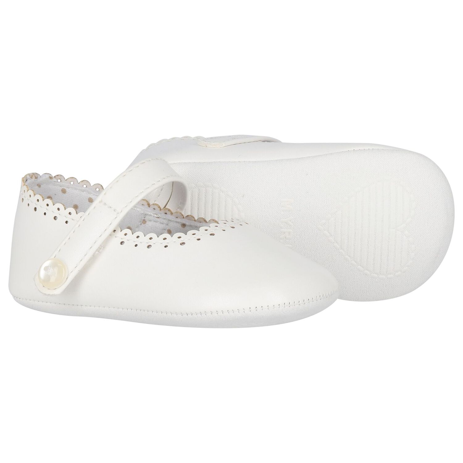 Baby Girls White Pre Walker Shoes, 2, hi-res