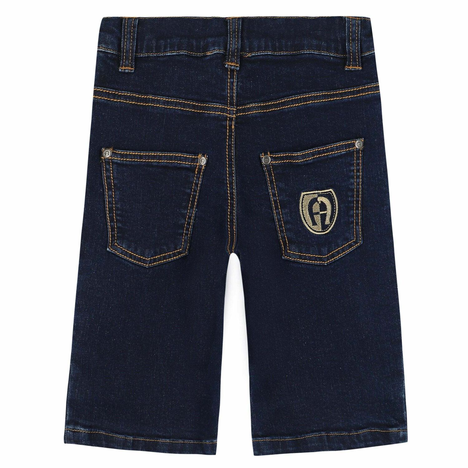 Boys Blue Denim Logo Shorts, 1, hi-res