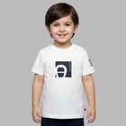 Younger Boys White Logo T-Shirt, 1, hi-res