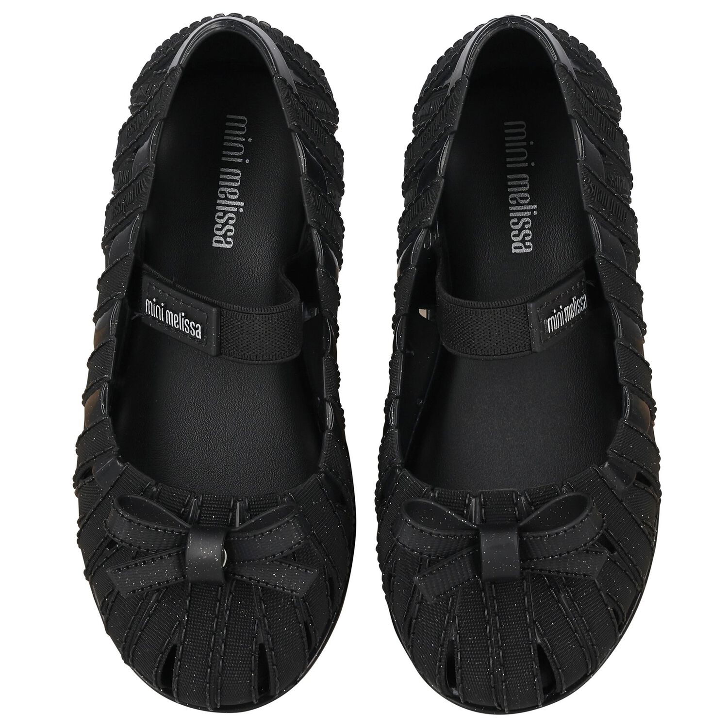 حذاء بشعار فيونكة سوداء للبنات الصغار, 1, hi-res image number null