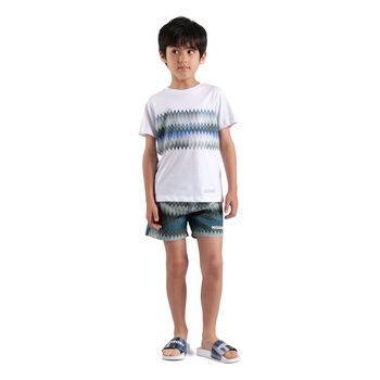 Boys Multi-Colored Zig Zag Swim Shorts