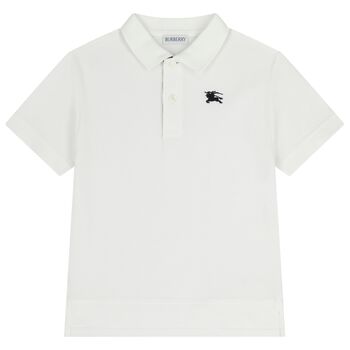 Boys White EKD Logo Polo Shirt