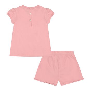 Baby Girls Pink Polo Bear Shorts Set