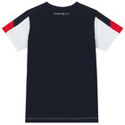 Boys White & Navy Logo T-Shirt, 1, hi-res