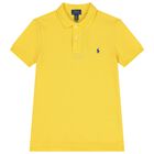 Boys Yellow Logo Polo Shirt, 1, hi-res