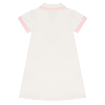 Younger Girls Ivory Logo Polo Dress