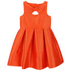 Girls Orange Satin Dress, 2, hi-res