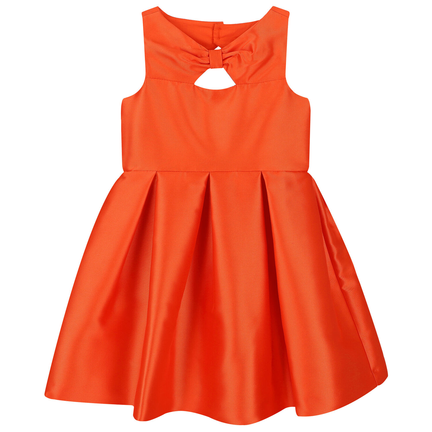 Girls Orange Satin Dress, 2, hi-res image number null