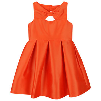فستان ساتان باللون البرتقالي