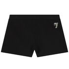 Girls Black Logo Shorts, 1, hi-res
