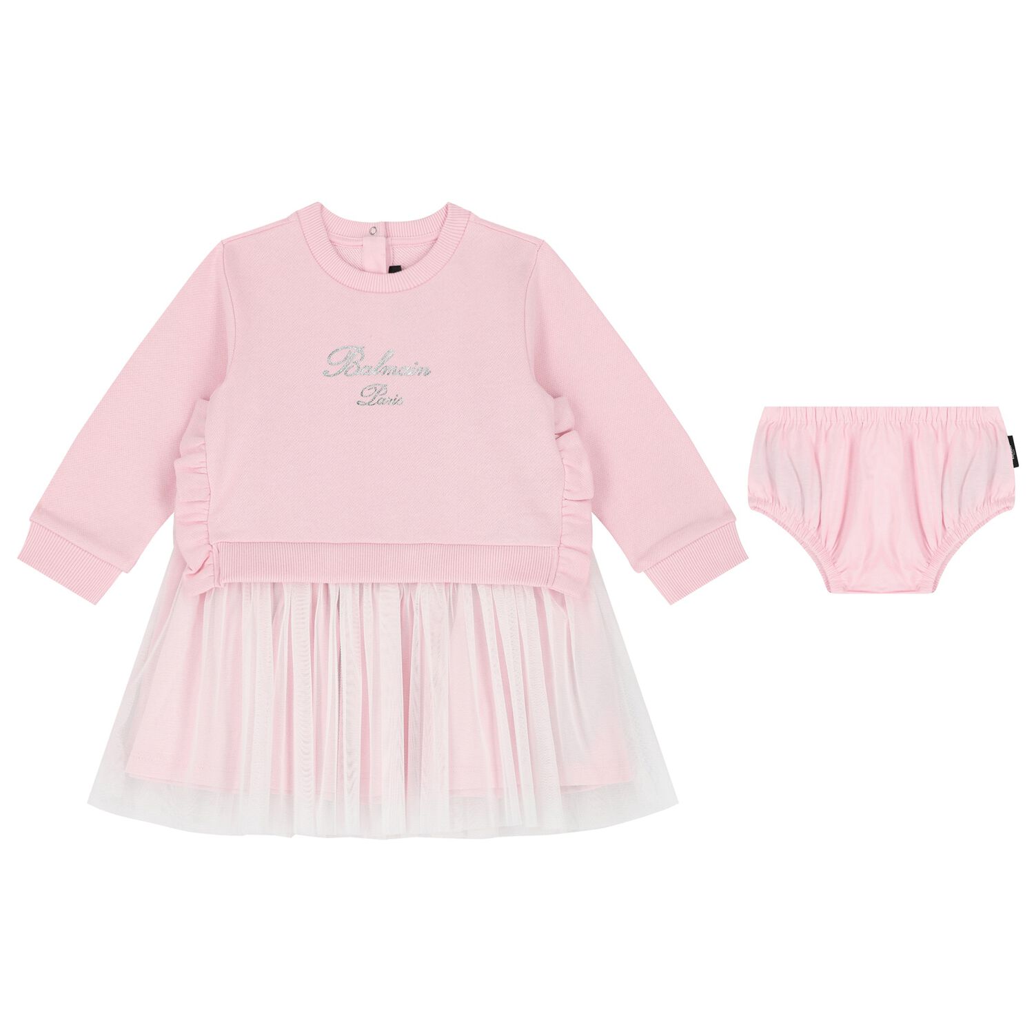 Younger Girls Pink Logo Dress Set, 1, hi-res