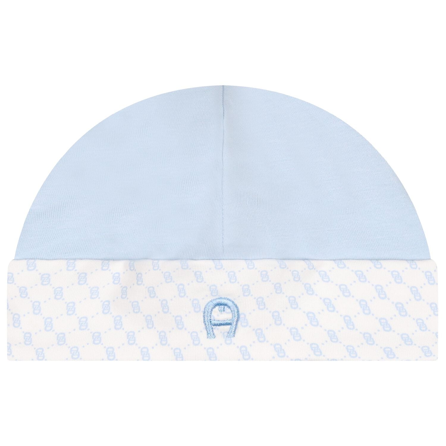 Baby Boys Blue & White Logo Hat, 1, hi-res