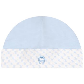 Baby Boys Blue & White Logo Hat