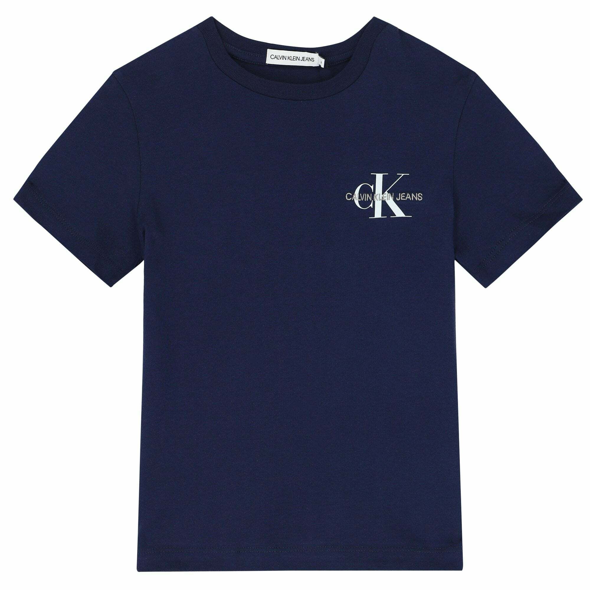 Calvin Klein Boys Navy Logo T Shirt Junior Couture QA