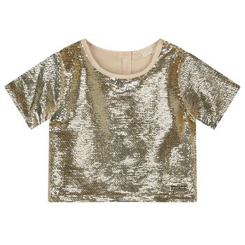 Girls Gold Sequins Top