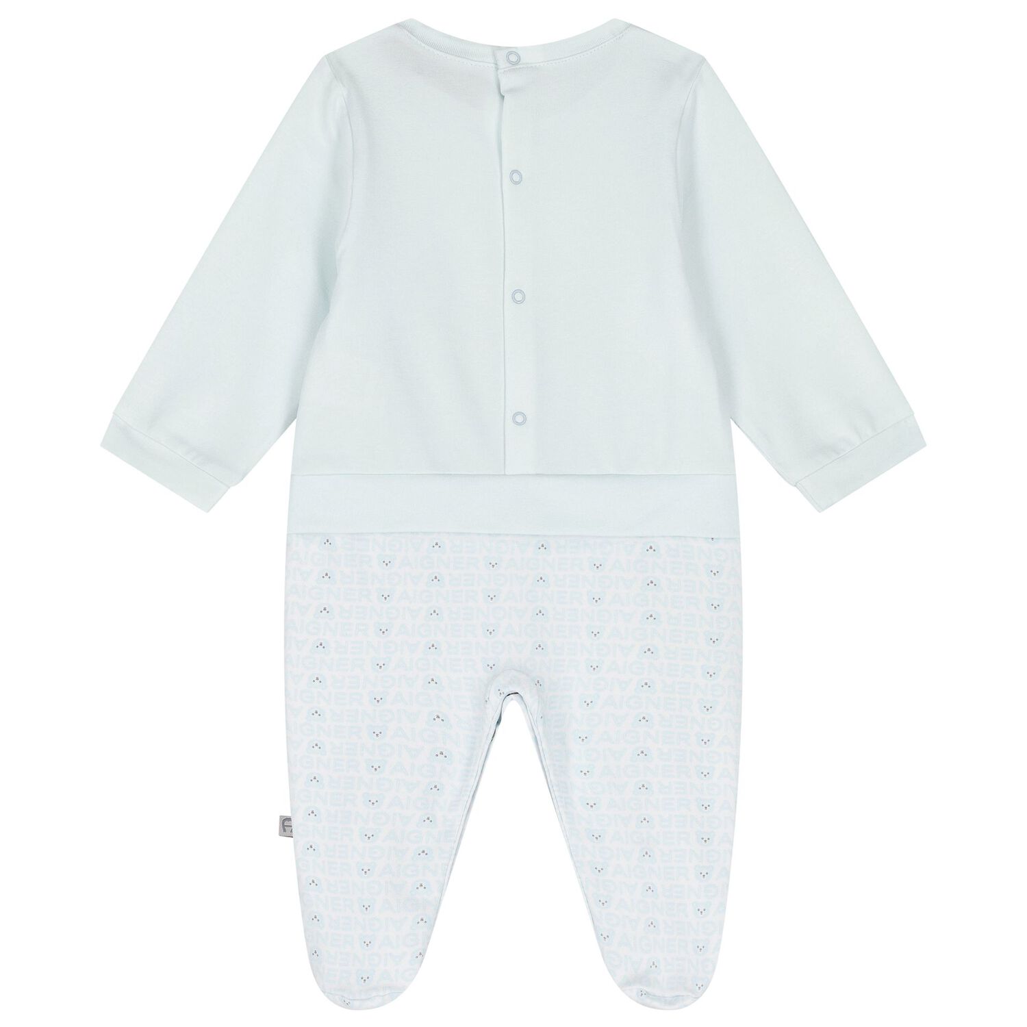 Baby Boys Blue Teddy Bear Babygrow, 2, hi-res
