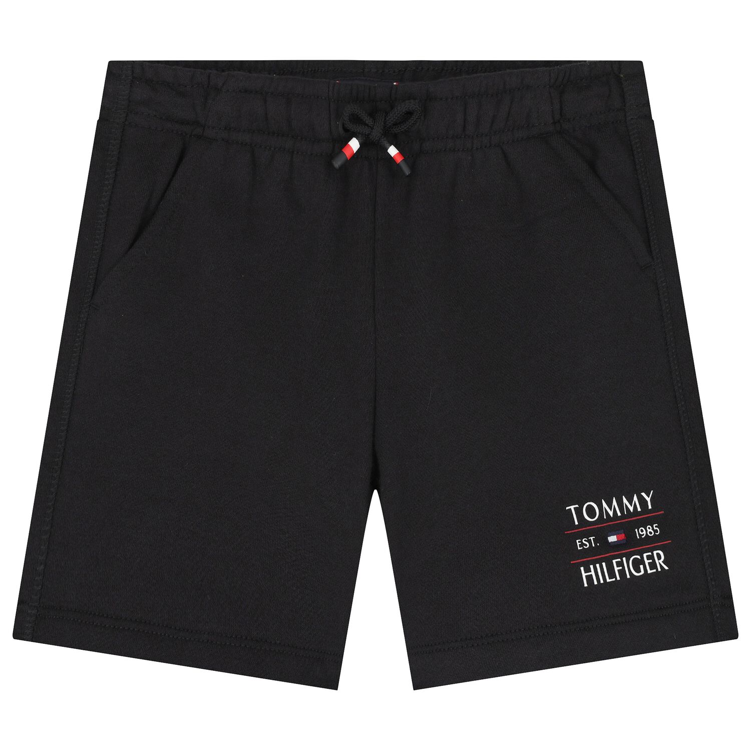 Boys Black Logo Shorts, 1, hi-res