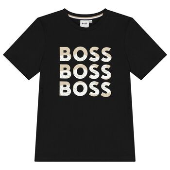 Boys Black Logo T-Shirt